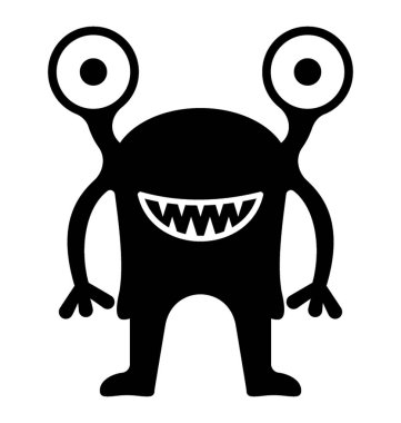 Canavar glif vektör simgesi 