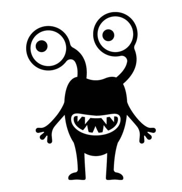 Canavar glif vektör simgesi 