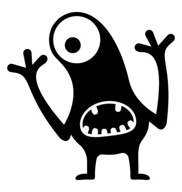 Canavar glif vektör simgesi 