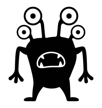 Canavar glif vektör simgesi 