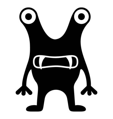 Canavar glif vektör simgesi 