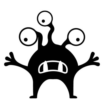 Canavar glif vektör simgesi 