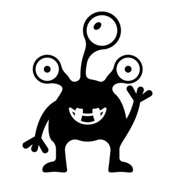 Canavar glif vektör simgesi 