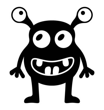 Canavar glif vektör simgesi 