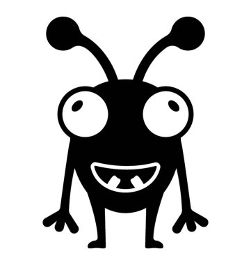 Canavar glif vektör simgesi 