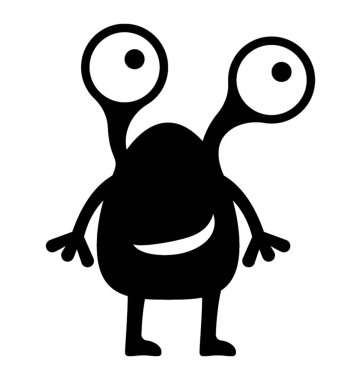 Canavar glif vektör simgesi 