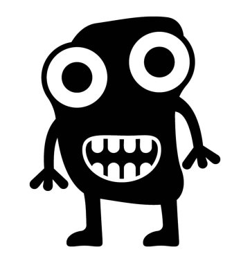 Canavar glif vektör simgesi 