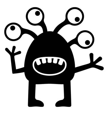 Canavar glif vektör simgesi 