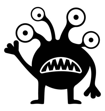 Canavar katı vektör simgesi 