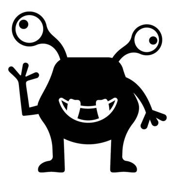 Canavar katı vektör simgesi 