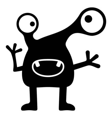 Canavar katı vektör simgesi 