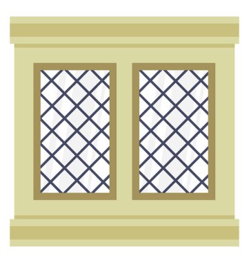 Modern iç pencere çerçevesi düz simgesi 