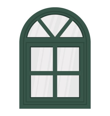 Şekilli kanatlı pencere düz simgesi tasarım yay 