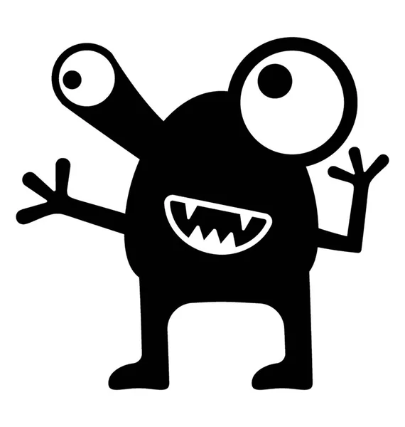 Monstro Glyph Vector Ícone — Vetor de Stock