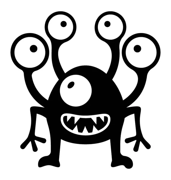 Monster Glyphe Icône Vectorielle — Image vectorielle