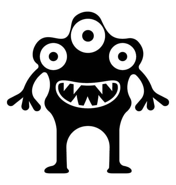 Monster Glyph Vector Icon — Stock Vector