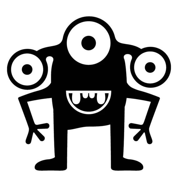 Monster Glyph Vector Icono — Archivo Imágenes Vectoriales