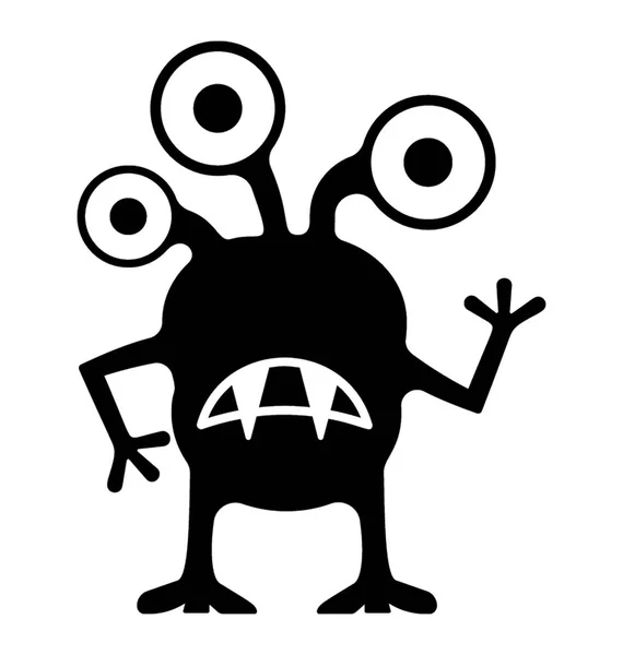 Monster Glyphen Vektor Symbol — Stockvektor