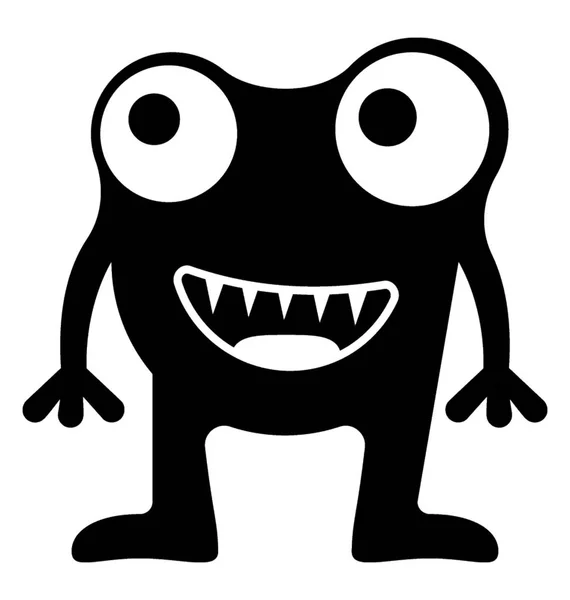Monster Glyph Vector Icon — Stock Vector