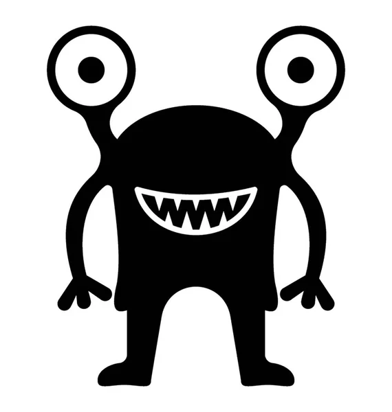 Monstro Glyph Vector Ícone — Vetor de Stock