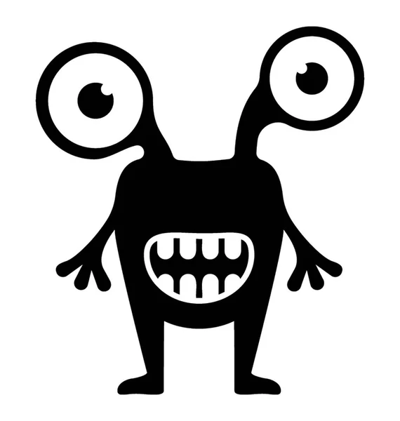 Monster Glyph Vector Icono — Vector de stock