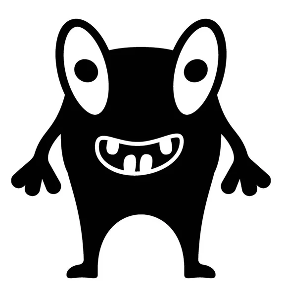 Monster Glyph Vector Icono — Archivo Imágenes Vectoriales