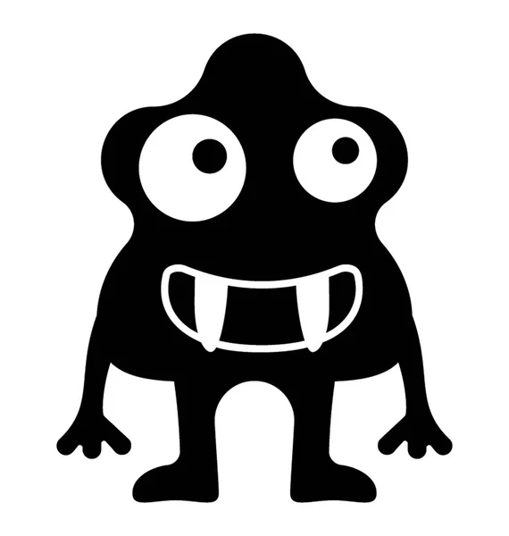 Monstro Glyph Vector Ícone — Vetor de Stock