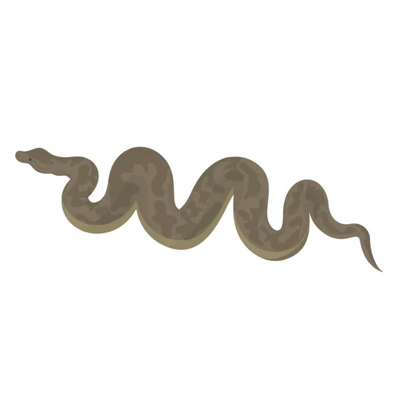 Ένα Απομονωμένο Φίδι Επίπεδη Εικόνα Διάνυσμα — Διανυσματικό Αρχείο