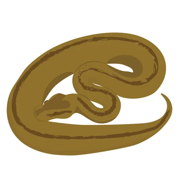 Vector Icono Plano Serpiente Aislada — Vector de stock