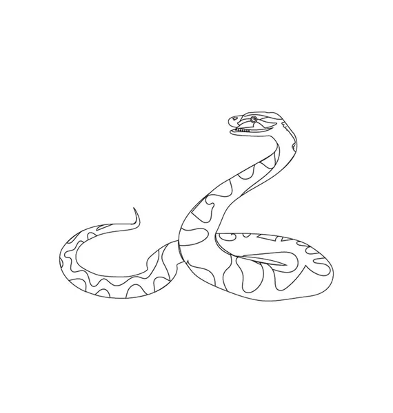 Vector Icono Plano Serpiente Aislada — Vector de stock