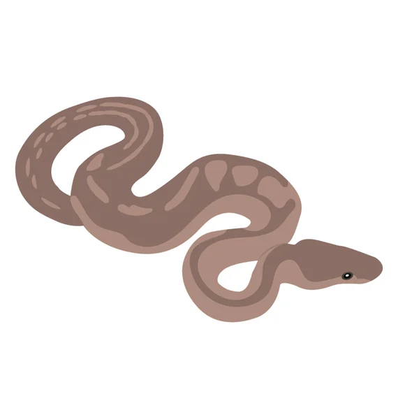 Vecteur Icône Plat Serpent Isolé — Image vectorielle