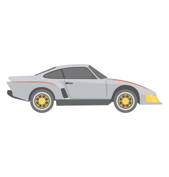 Deporte Coche Plano Icono Color — Vector de stock