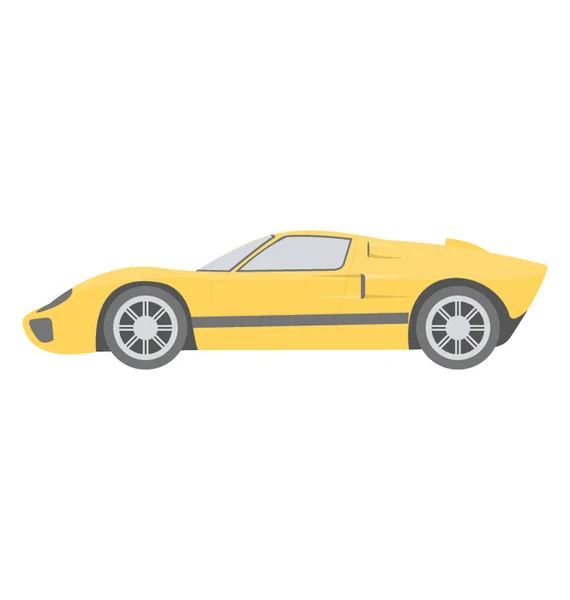 Deporte Coche Plano Icono Color — Vector de stock