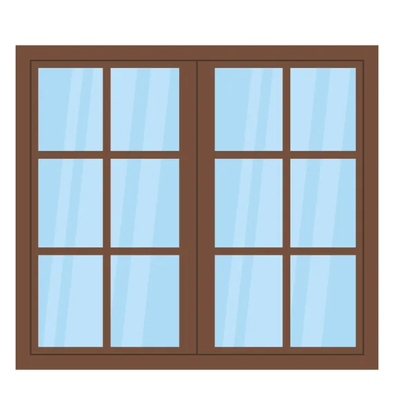 Ventana Apartamento Madera Vidrio — Vector de stock