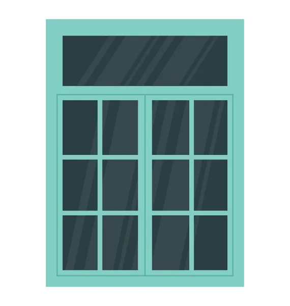 Moderner Innenraum Des Fensterrahmens Flache Ikone — Stockvektor