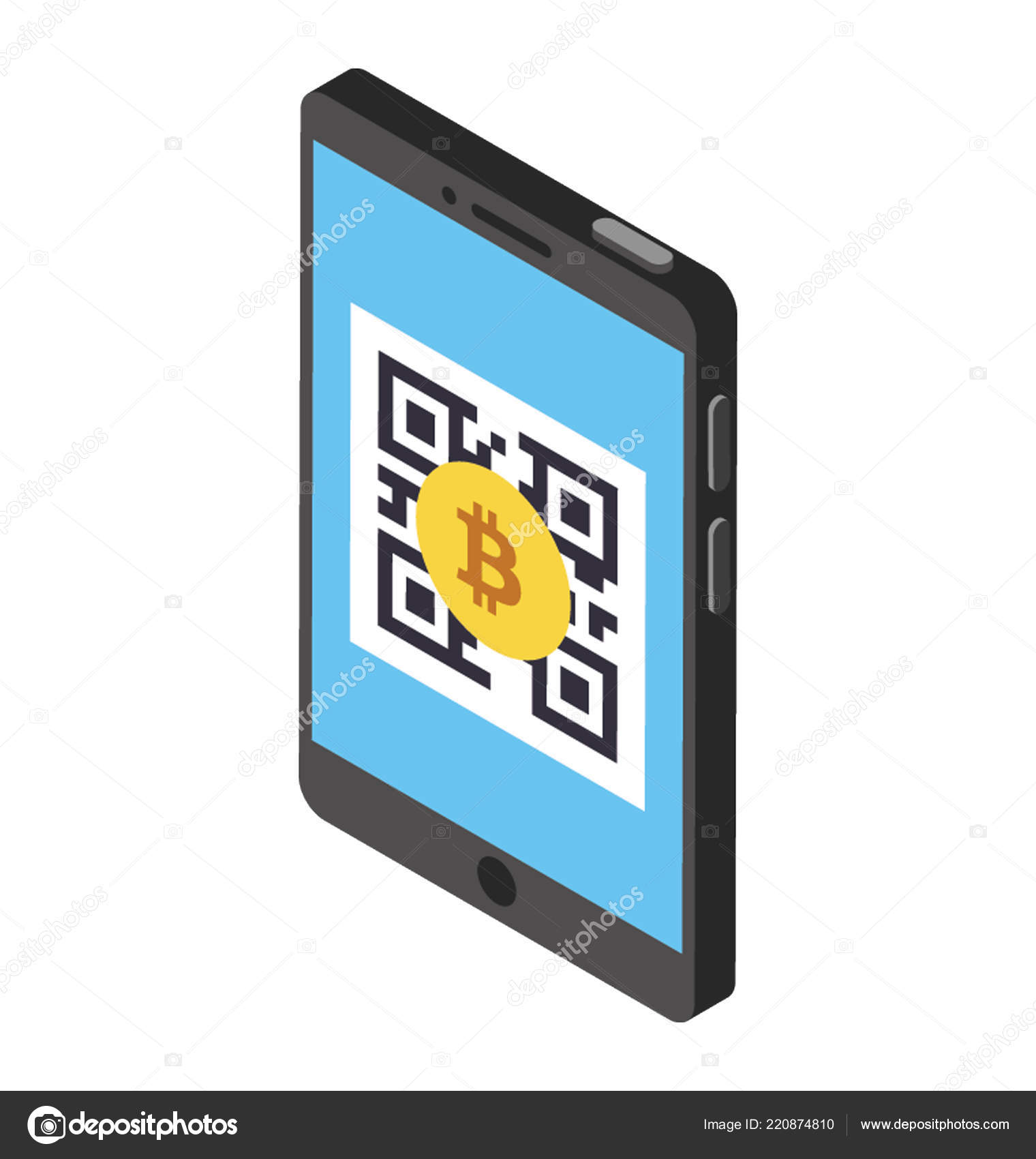 Online Transaction Bitcoin Bitcoin Pay Stock Vector - 
