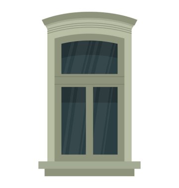 Düz simge vektör bir cam pencere