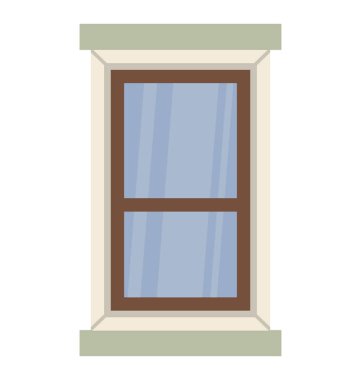 Düz simge vektör bir cam pencere
