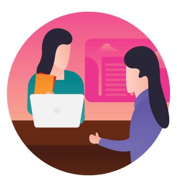 Ofis resepsiyon bir kızla konuşuyor