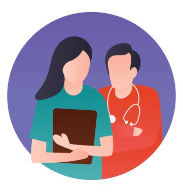 Sağlık görevlisi stetoskop ve dosya