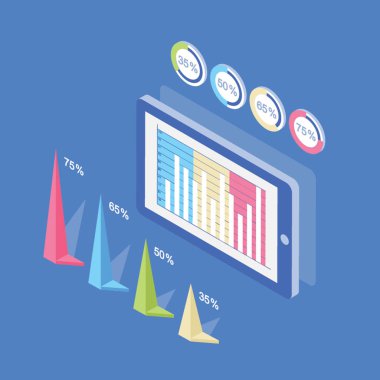 Having bilgisayar farklı online Infographic çizelgeleri 