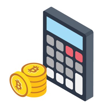 Dijital makine ile birlikte bitcoin oturum bitcoin hesap makinesi simge prejudicing kenarında  