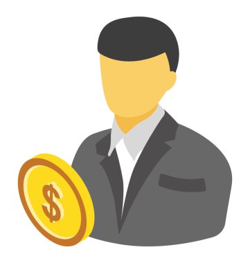 Bitcoin tüccar tasvir eden bitcoin olan bir kişi 