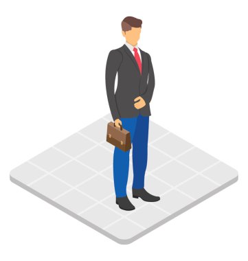 işadamı girişimci simge gösteren office çantalı 