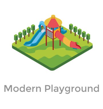 Modern Bahçesi bir düz simge vektör tasarımı