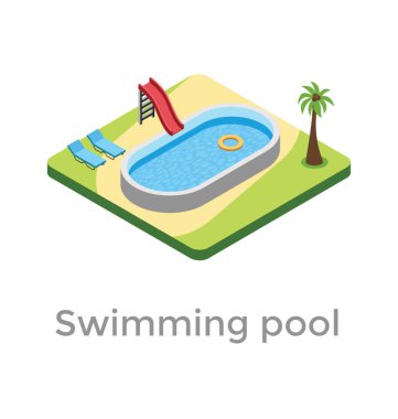 Baş aşağı bu yüzme havuzlu yaz aylarında su vektör 