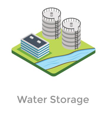 Su kulesi izole simge beyaz arka plan üzerinde 