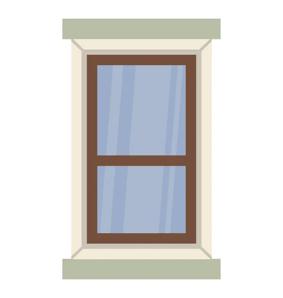 Düz Simge Vektör Bir Cam Pencere — Stok Vektör