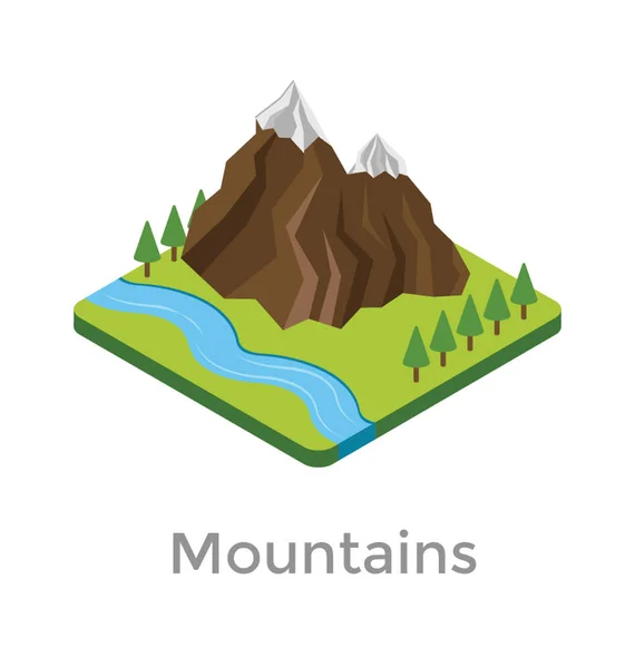 Hilly Range Mountains Representing Landscape — Stock Vector