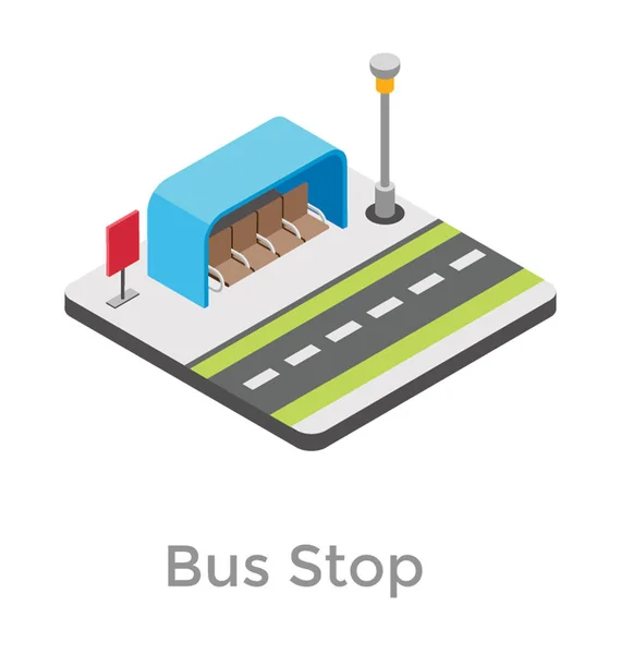 Uma Infraestrutura Moderna Ícone Parada Ônibus — Vetor de Stock